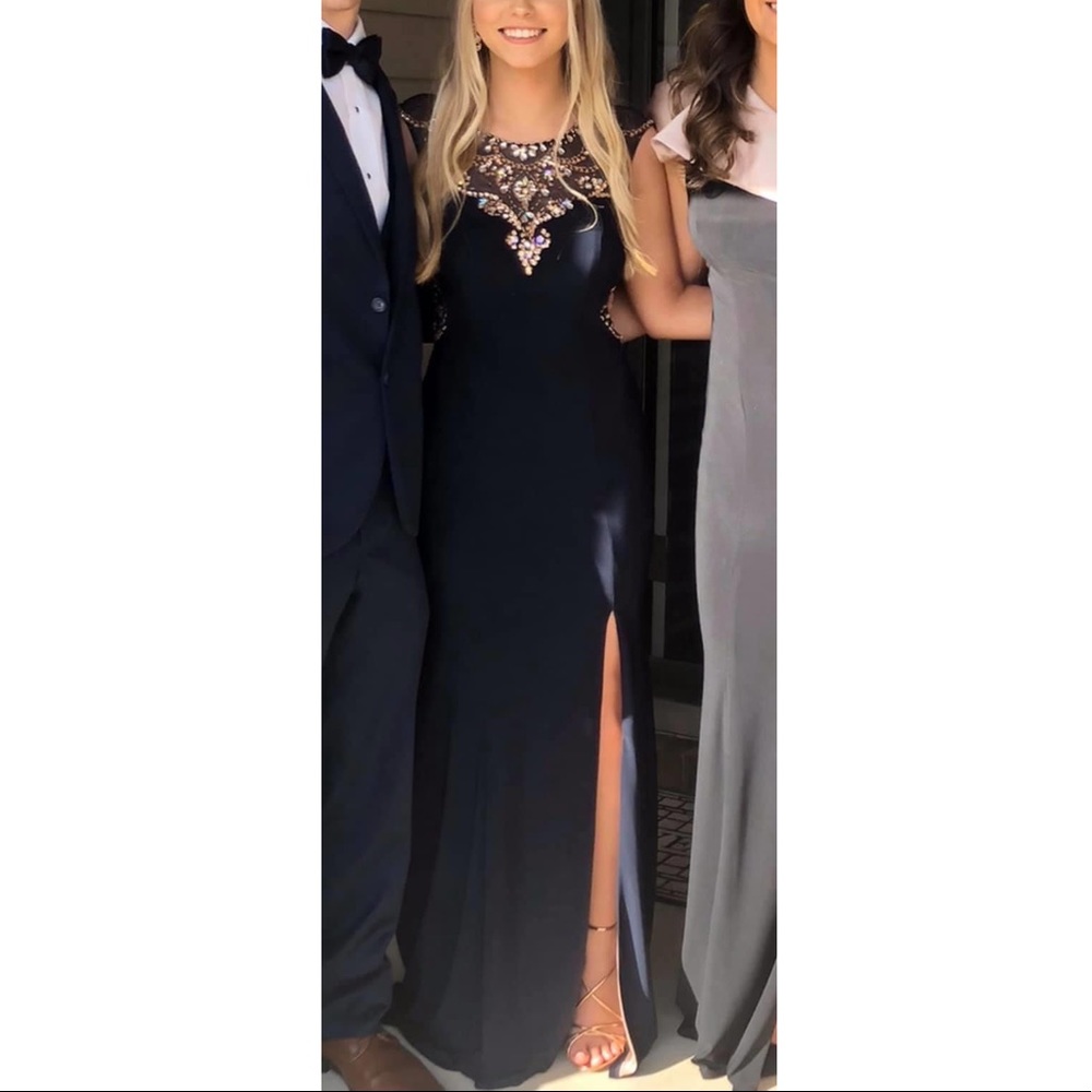 Dark Navy Blue Prom Dress